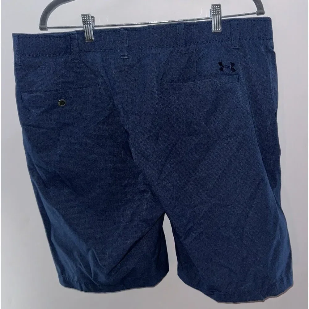 Under Armour Golf Shorts Blue Mens Size 40‎ Loose Fit Stretch WaistBand Heatgear